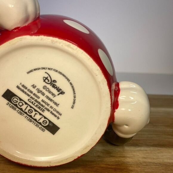 Disney Minnie Mouse Double Handle 3D Mug Red White Polka Dot Torso Galerie - Picture 8 of 10